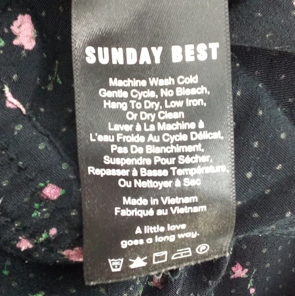 Aritzia Sunday Best Taggie Black Jumpsuit S Roses Floral Pull On Strapless - Picture 13 of 15